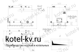 Котел КВр-0.6 без дымососа чертеж Чертеж котла КВр-0.6 без дымососа